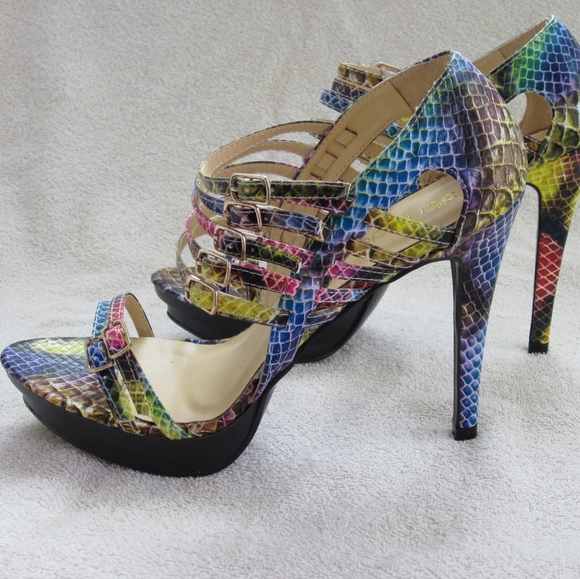 Strappy Rainbow Sandals with Buckles